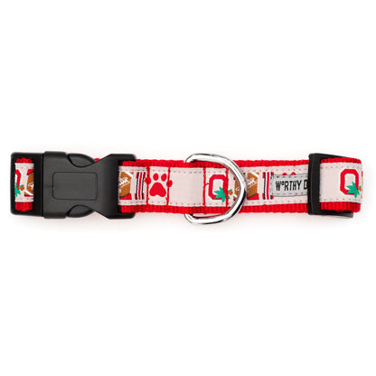 Ohio State Buckeyes Paw Print OH-IO Dog Collar – Gray, Sizes S–L