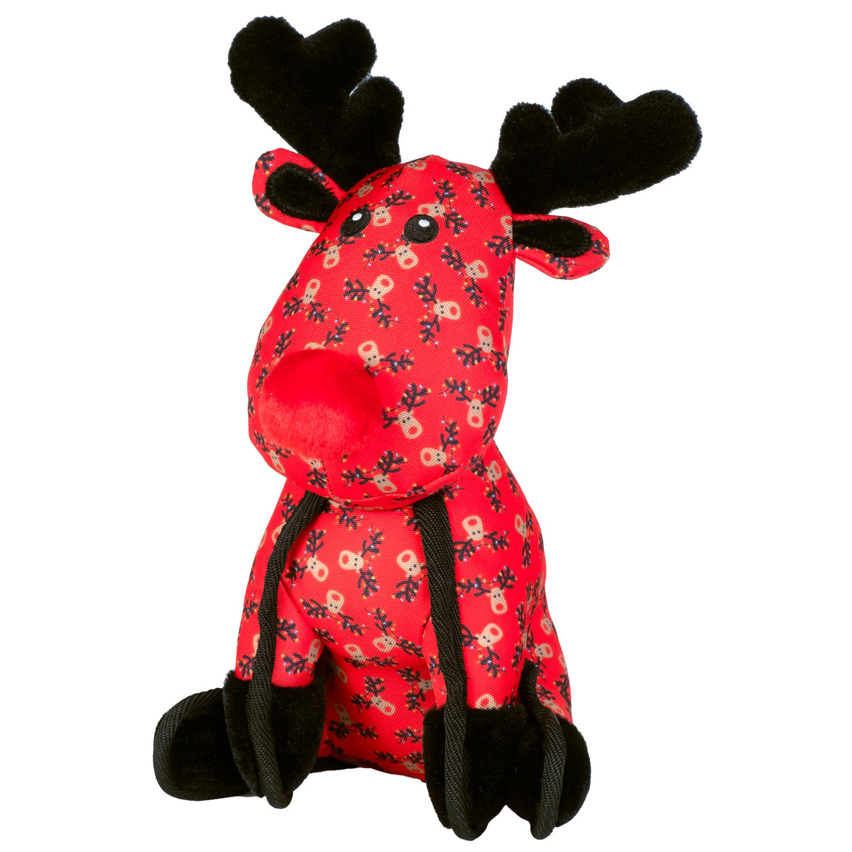 Rudy Reindeer Squeaky Dog Toy in red, product view 2