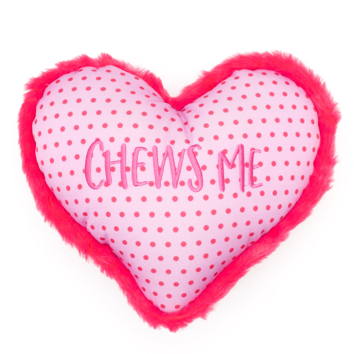 Chews Me Heart Dog Toy – Pink, Sizes S, L