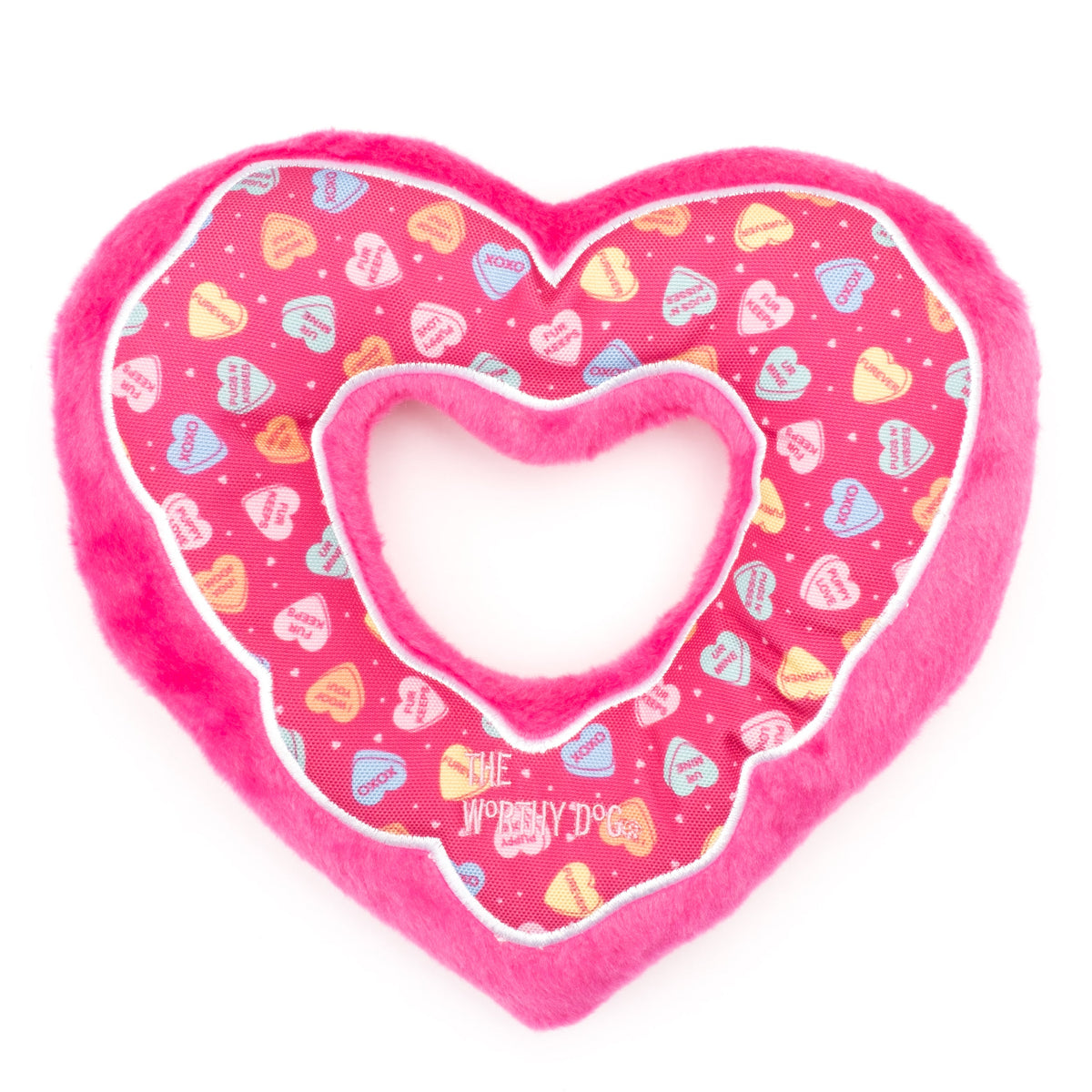 Puppy Love Heart Dog Toy – Black, Sizes S, L