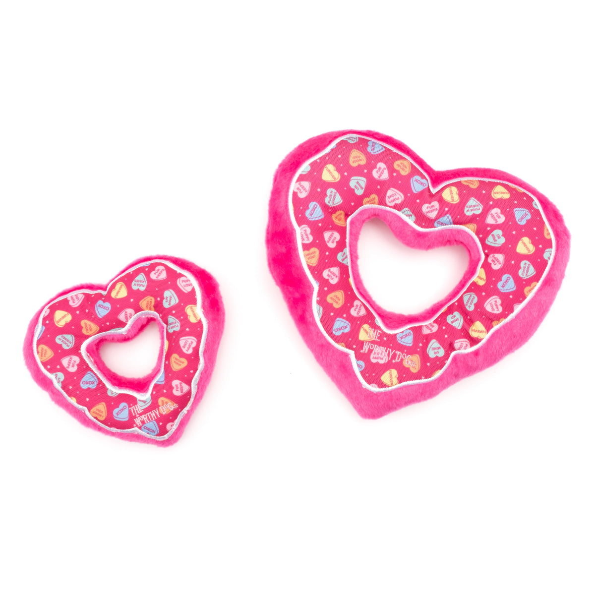 Puppy Love Heart Dog Toy – Black, Sizes S, L