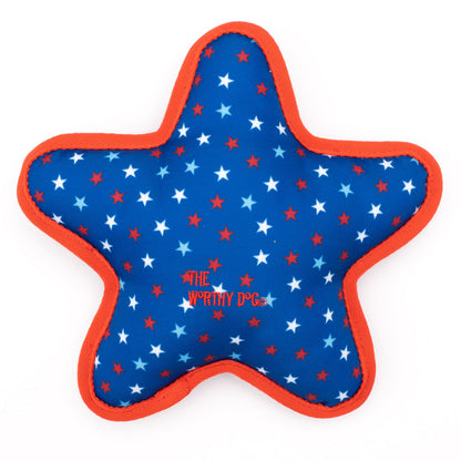 Blue Star Squeaky Dog Toy, reverse view