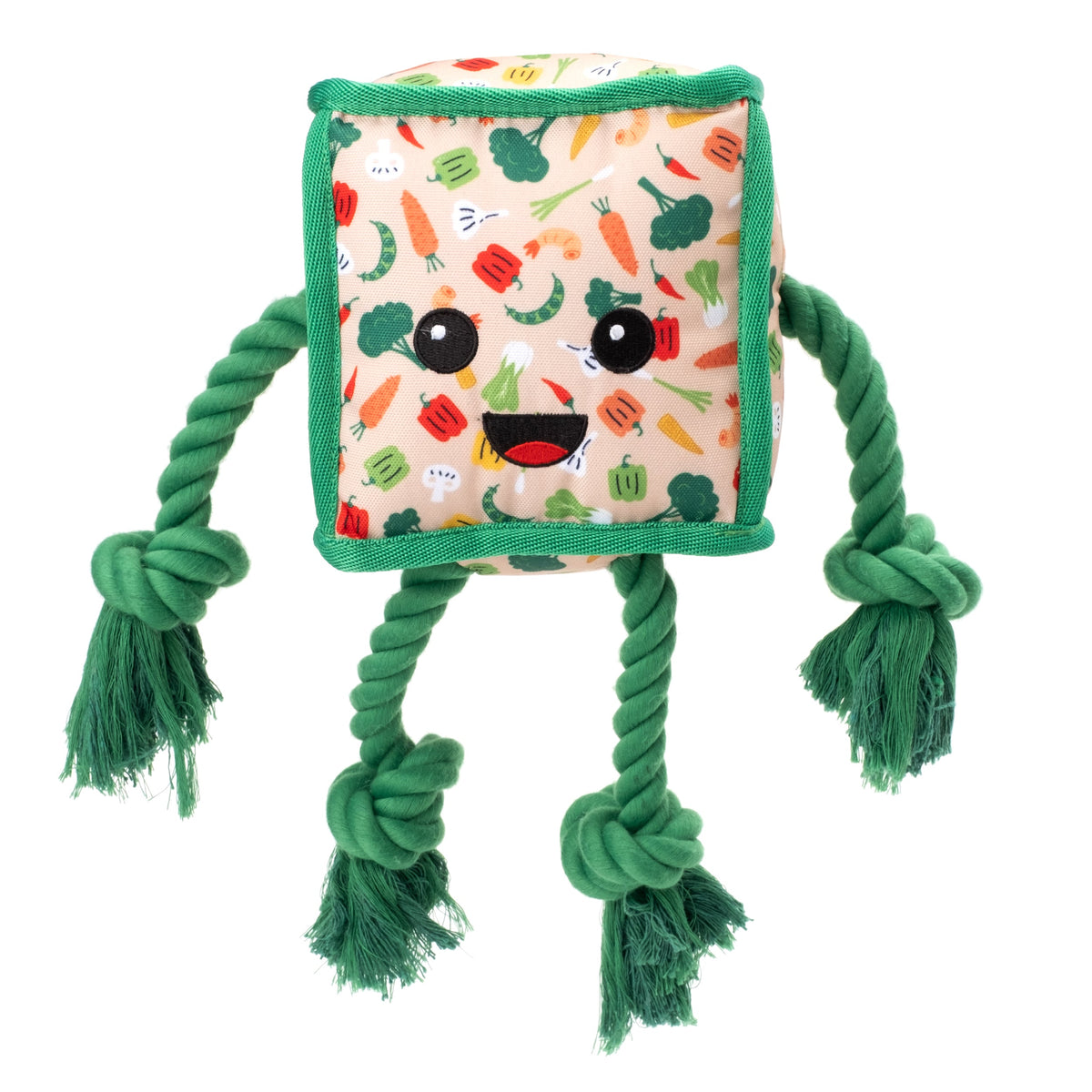 Tofu Stir Fry Squeaky Dog Toy in beige, main product view