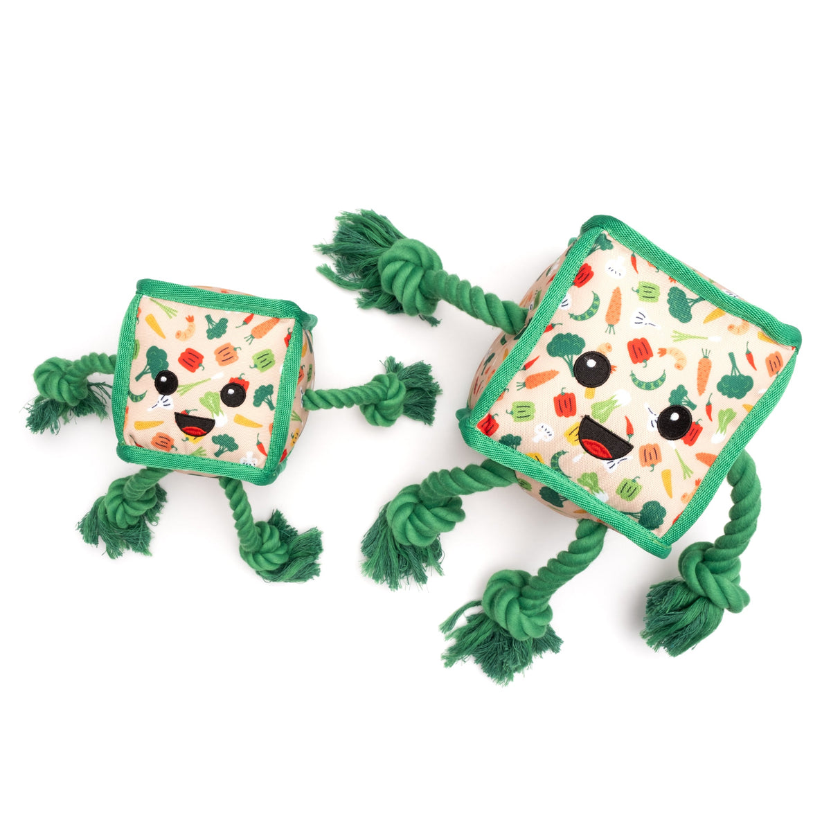 Tofu Stir Fry Squeaky Dog Toy in beige, product view 2
