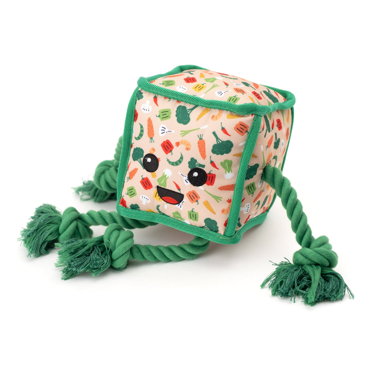 Tofu Stir Fry Squeaky Dog Toy in beige, product view 3