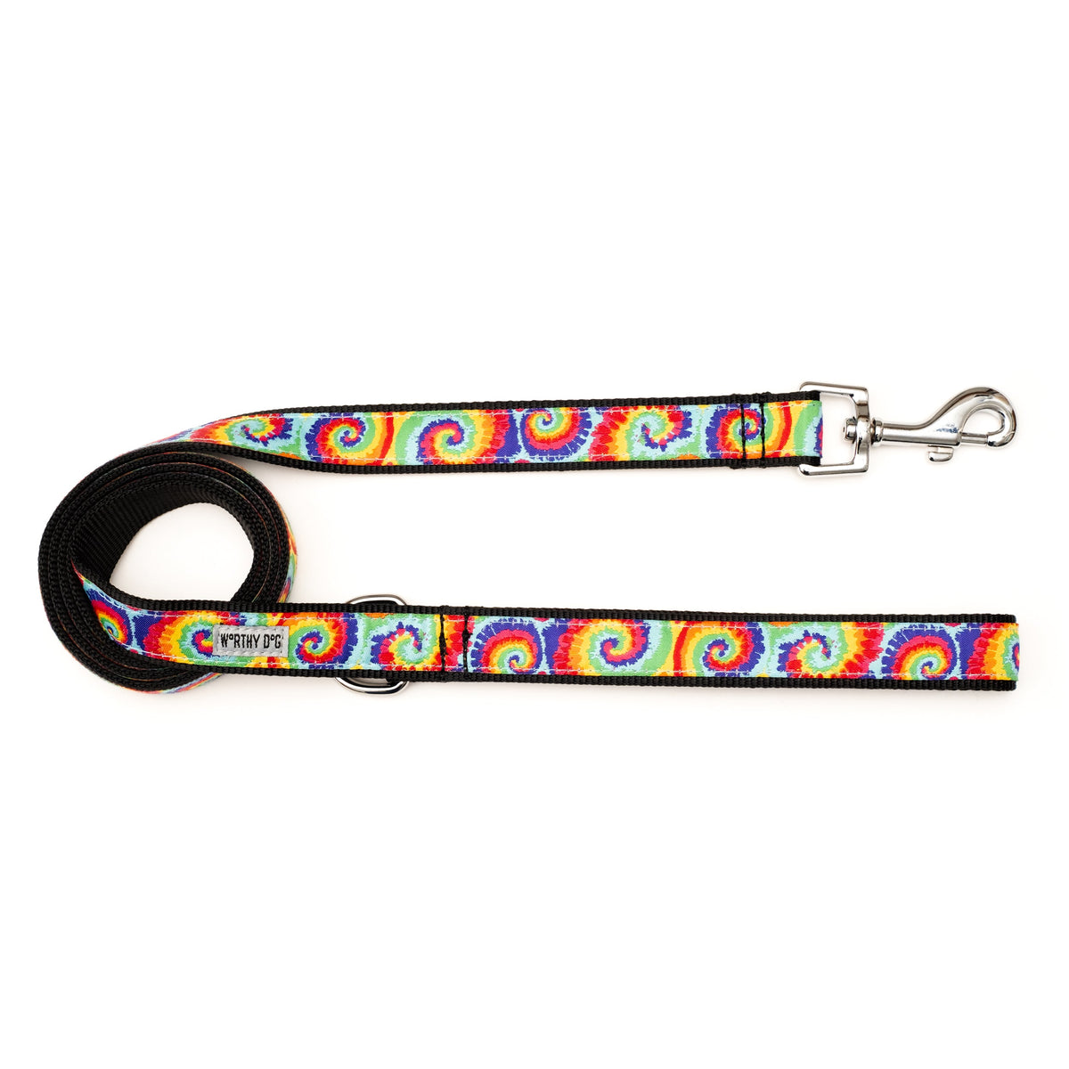 Kaleidoscope Dog Leash – Multicolored & Red/White/Blue, Sizes S, L