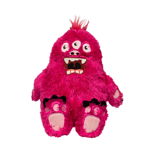 Fabdog Fluffy Monster Dog Toy - Pink, Large