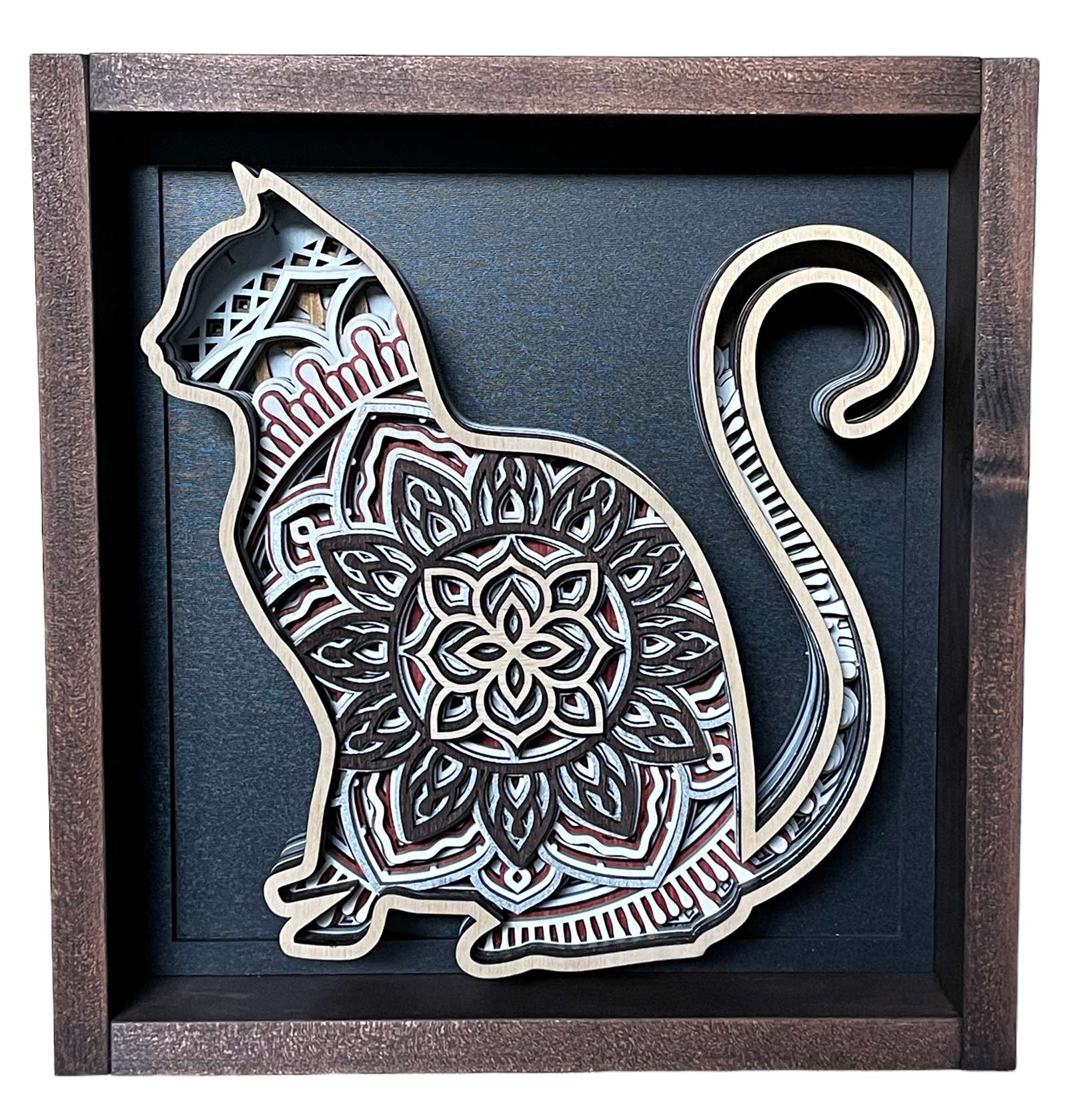 Cat Gift - Cat 10 Multi Layered Wood Picture - Cat Toys