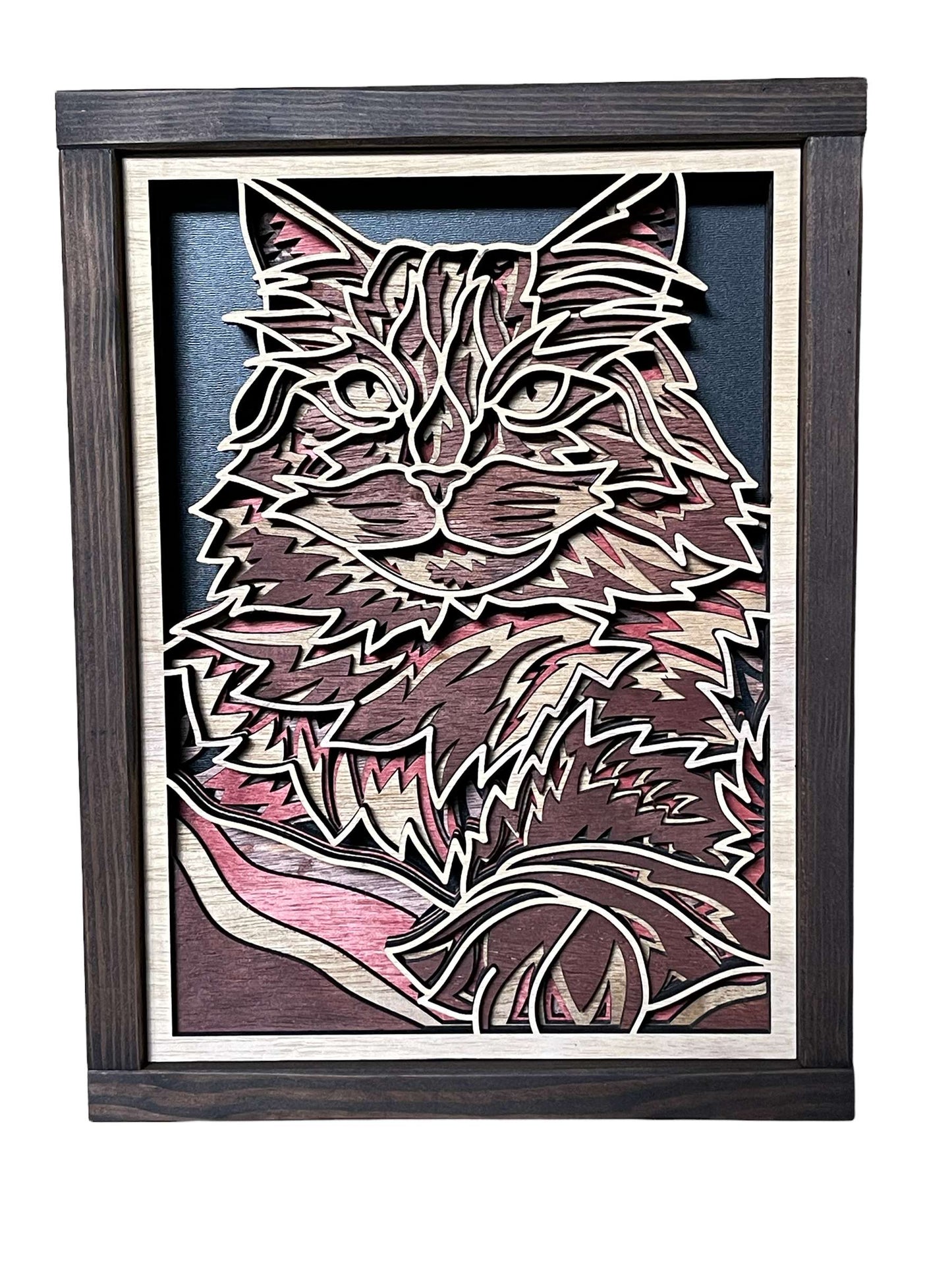 Cat Gift - Cat Multi Layered Wood Picture - Cat Toys