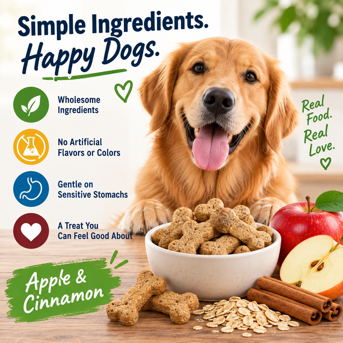Finley's Crunchy Biscuits Dog Treats Apple & Cinnamon 12 oz
