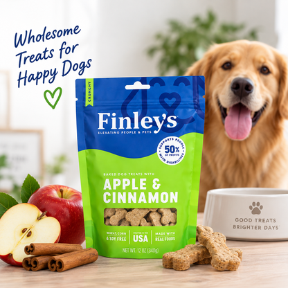 Finley's Crunchy Biscuits Dog Treats Apple & Cinnamon 12 oz