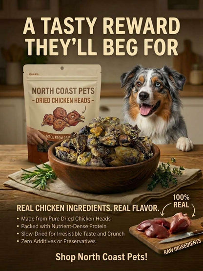 Chicken Head Natural Chews - 10pk