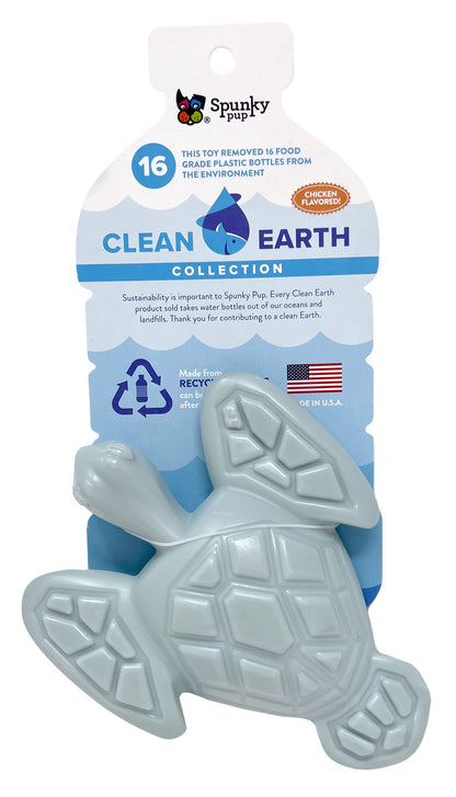 Spunky Pup Clean Earth Recycled Hard Chew Toy – Turtle