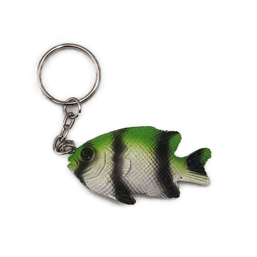 Fish Gift - Keychain - Green Damsel Fish - Hardware Items