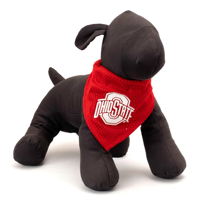 Ohio State Mesh Dog Slide-On Bandana – Polyester, Scarlet, Sizes S, L