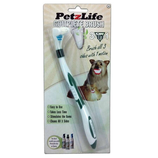 Petzlife Triple Head Toothbrush - Dog Health