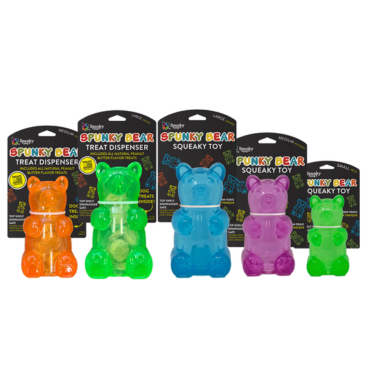 a group of colorful teddy bears