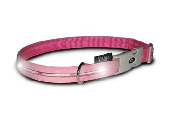 Visiglo Pink Collar with LEDs - Dog Safety
