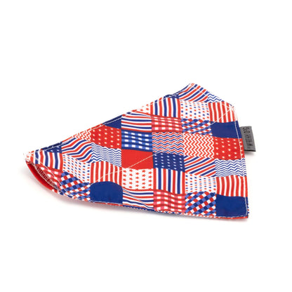 Americana Dog Slide-On Bandana – Polyester, Red/White/Blue, Sizes S, L