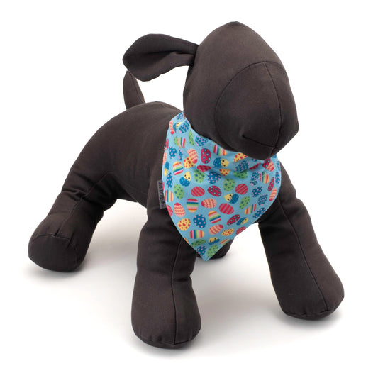 Easter Eggs Dog Slide-On Bandana – Polyester, Blue, Sizes S, L