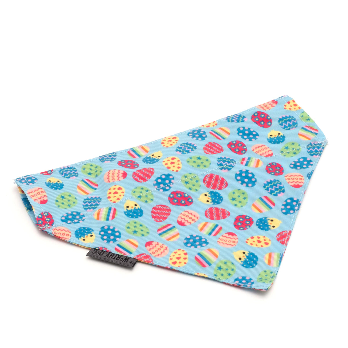 Easter Eggs Dog Slide-On Bandana – Polyester, Blue, Sizes S, L