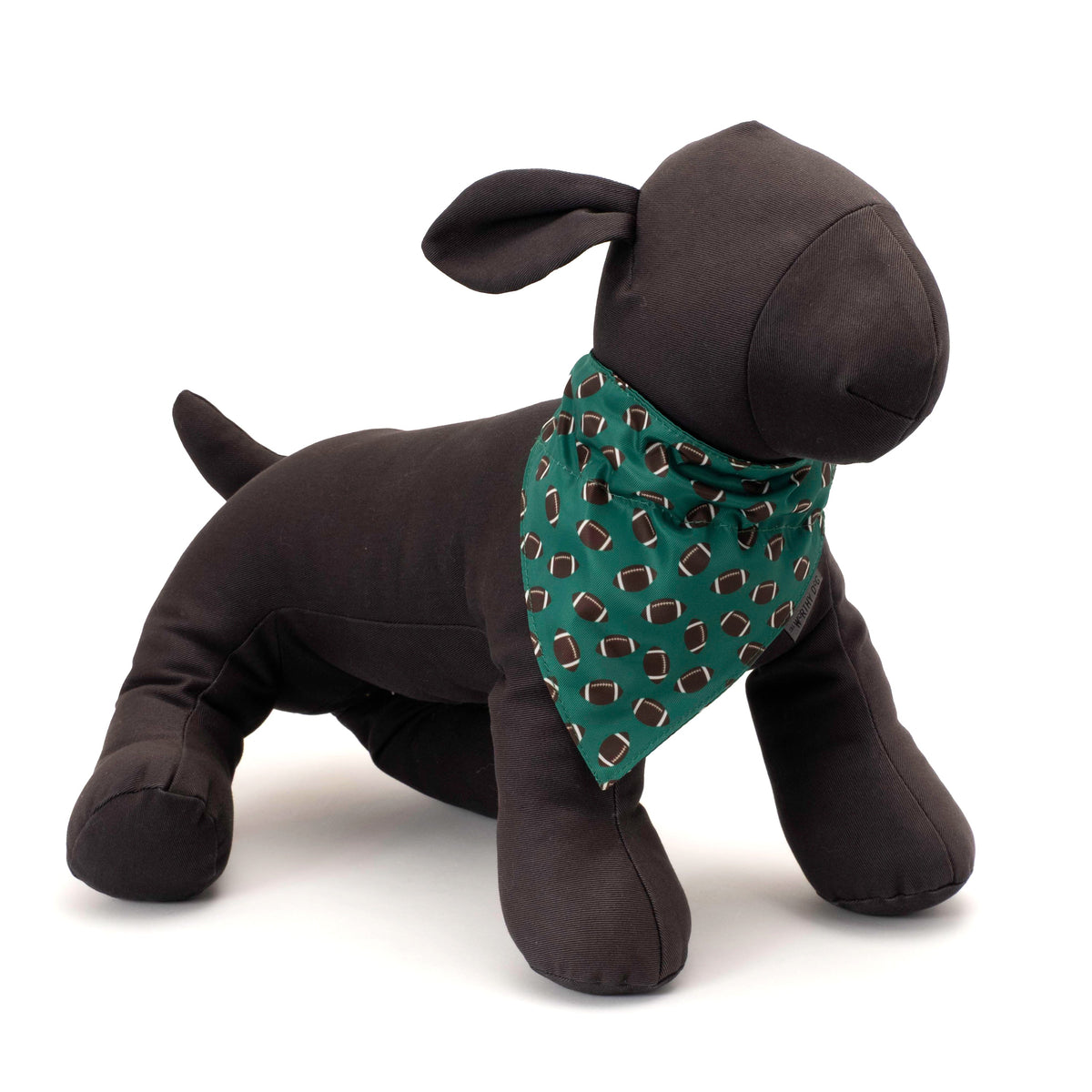 Football Dog Slide-On Bandana – Polyester, Green, Sizes S, L