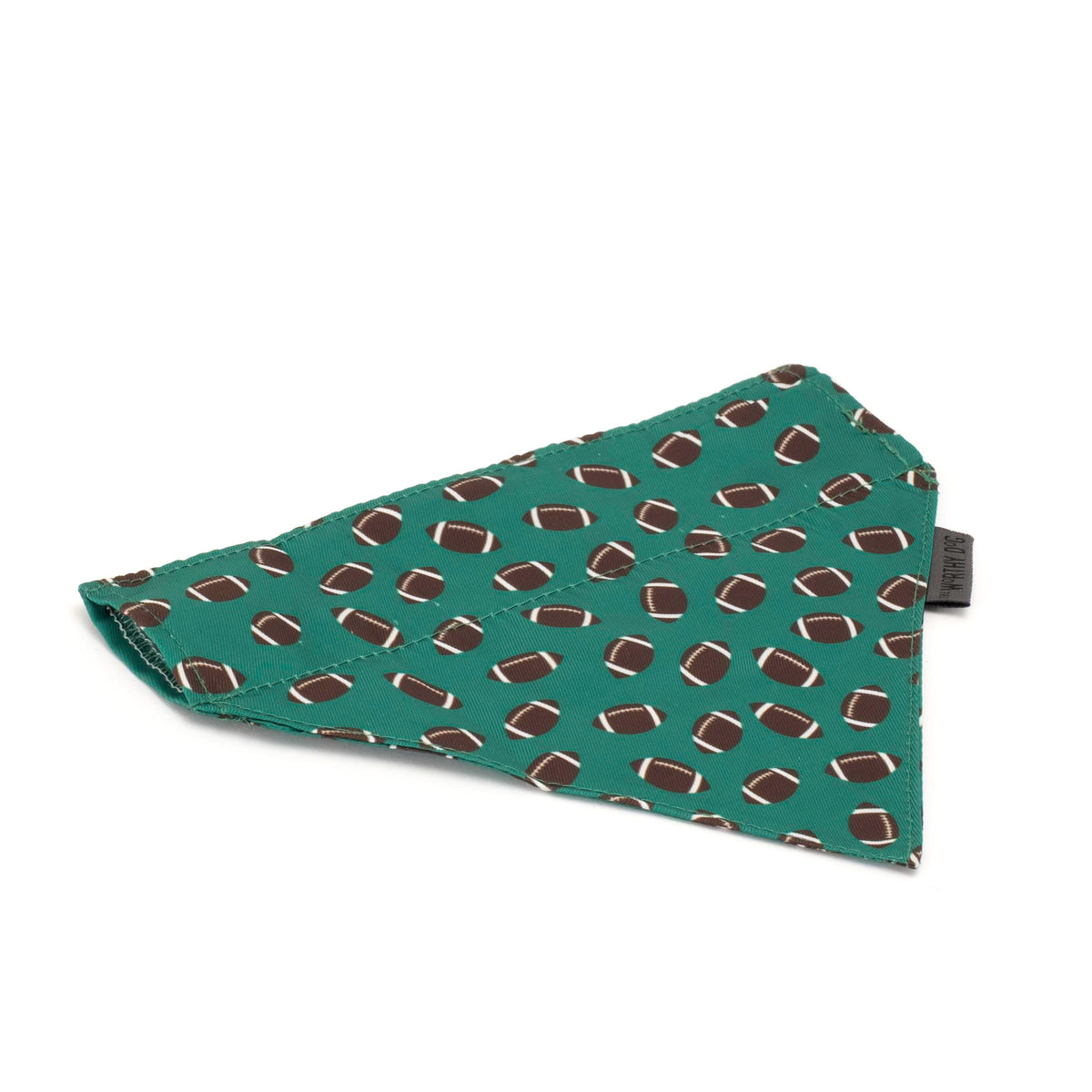Football Dog Slide-On Bandana – Polyester, Green, Sizes S, L