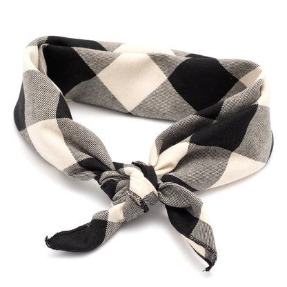 Black/Off White Buffalo Dog Bandana – Cotton, Black/White, Sizes S, L