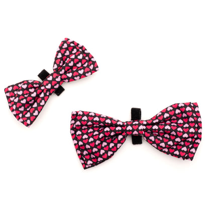 Heartthrob Dog Bow Tie – Polyester, Black, Sizes S, L