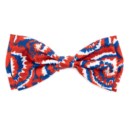 Kaleidoscope Dog Bow Tie – Polyester, Multicolored & Red/White/Blue, Sizes S, L