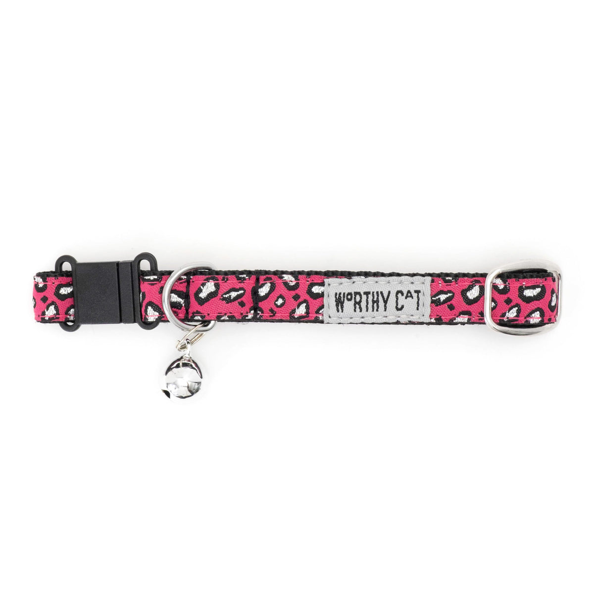 Cheetah Cat Collar – Teal, Tan & Hot Pink, Size One Size