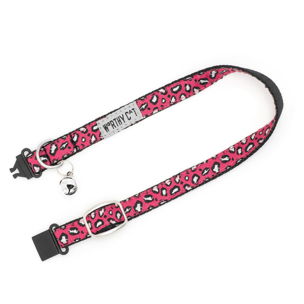 Cheetah Cat Collar – Teal, Tan & Hot Pink, Size One Size