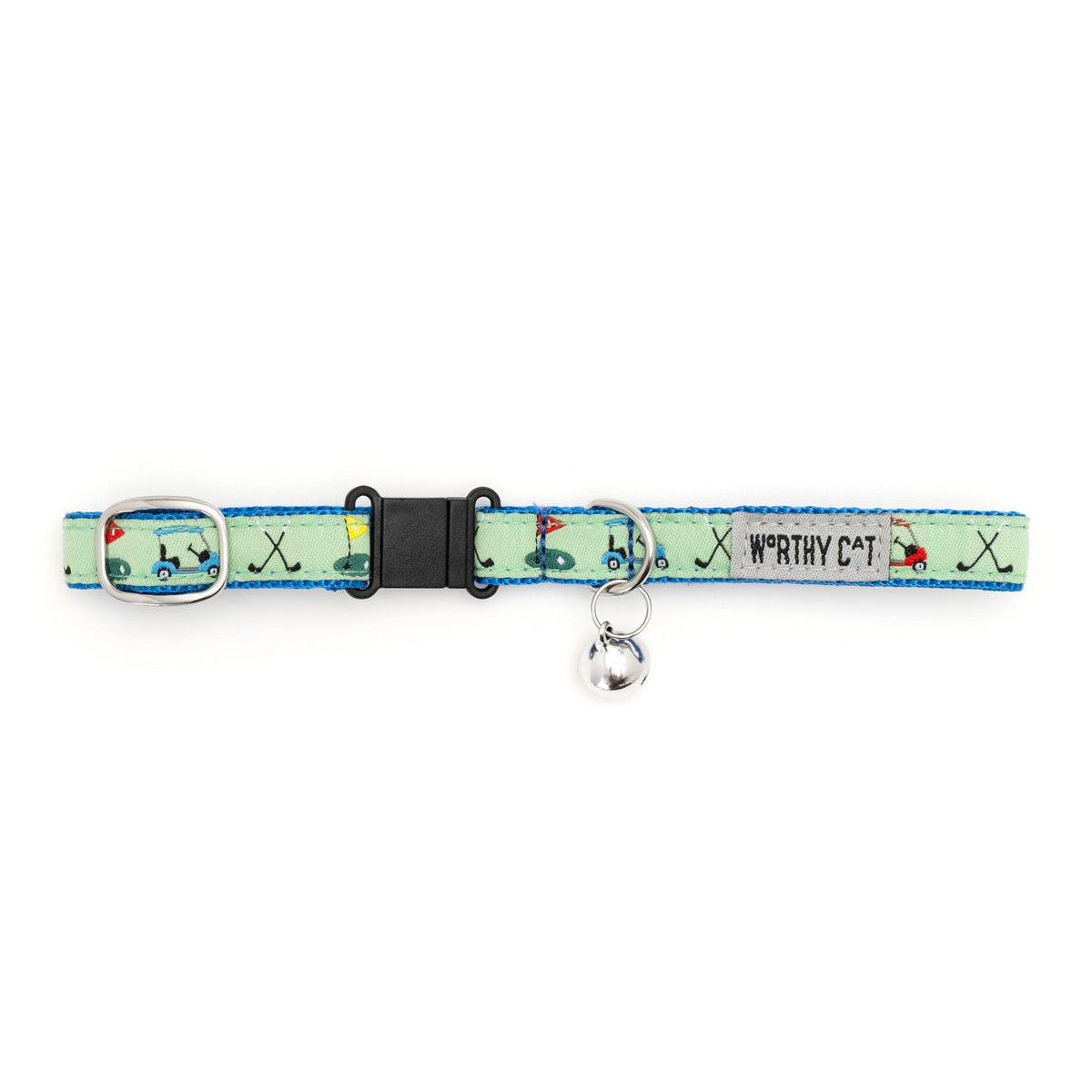 Golf Cat Collar – Green & Pink, Size One Size