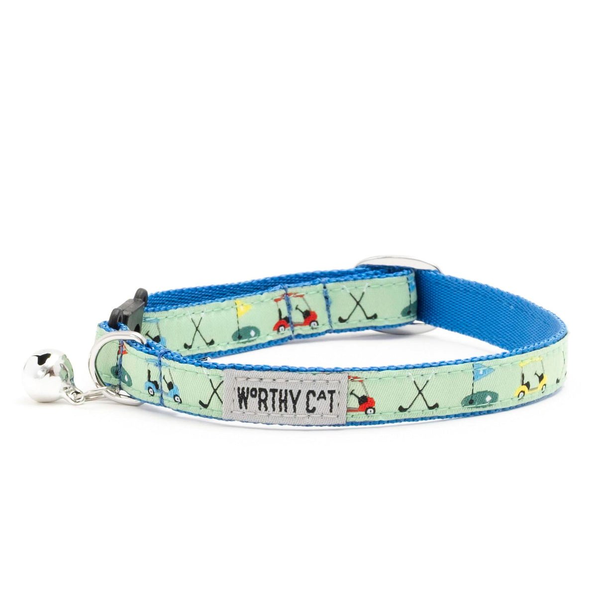 Golf Cat Collar – Green & Pink, Size One Size