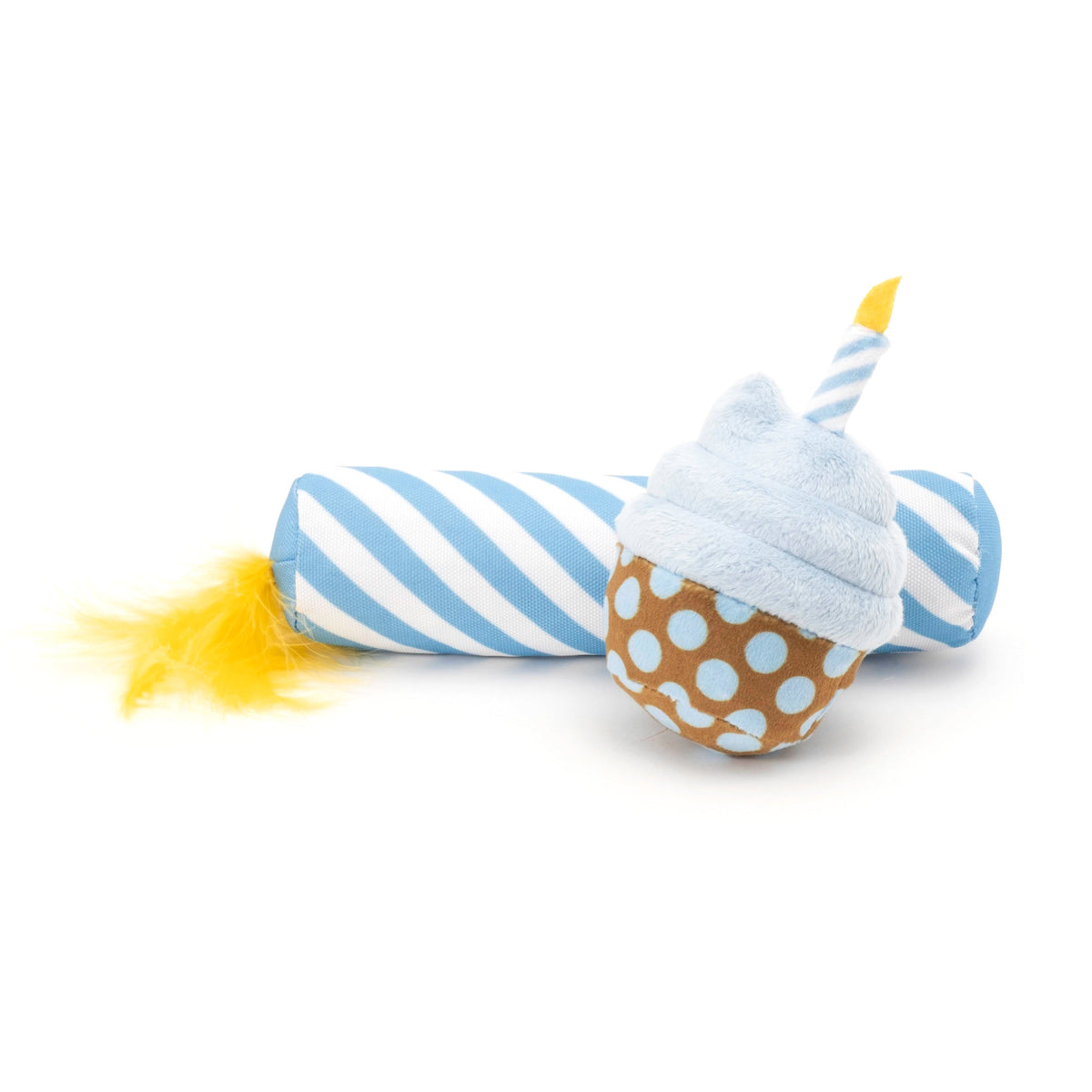 Birthday Cupcake & Candle Cat Toy Set Cat Toy – Pink & Blue, Size One Size