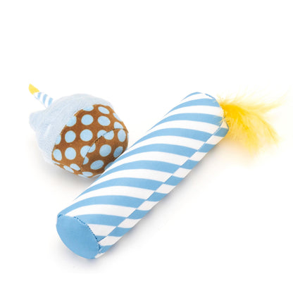 Birthday Cupcake & Candle Cat Toy Set Cat Toy – Pink & Blue, Size One Size