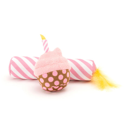 Birthday Cupcake & Candle Cat Toy Set Cat Toy – Pink & Blue, Size One Size