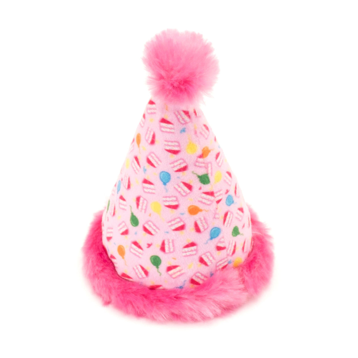 Birthday Hat Cat Cat Toy – Pink & Blue, Size One Size