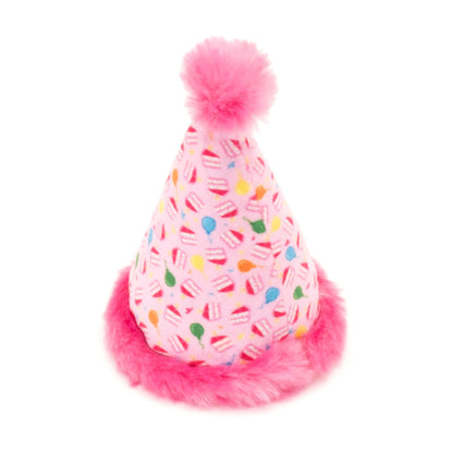 Birthday Hat Cat Cat Toy – Pink & Blue, Size One Size