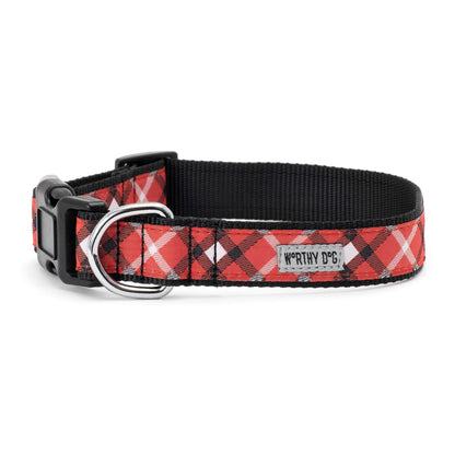 Bias Plaid Dog Collar – 5 colours, Sizes XS–XL