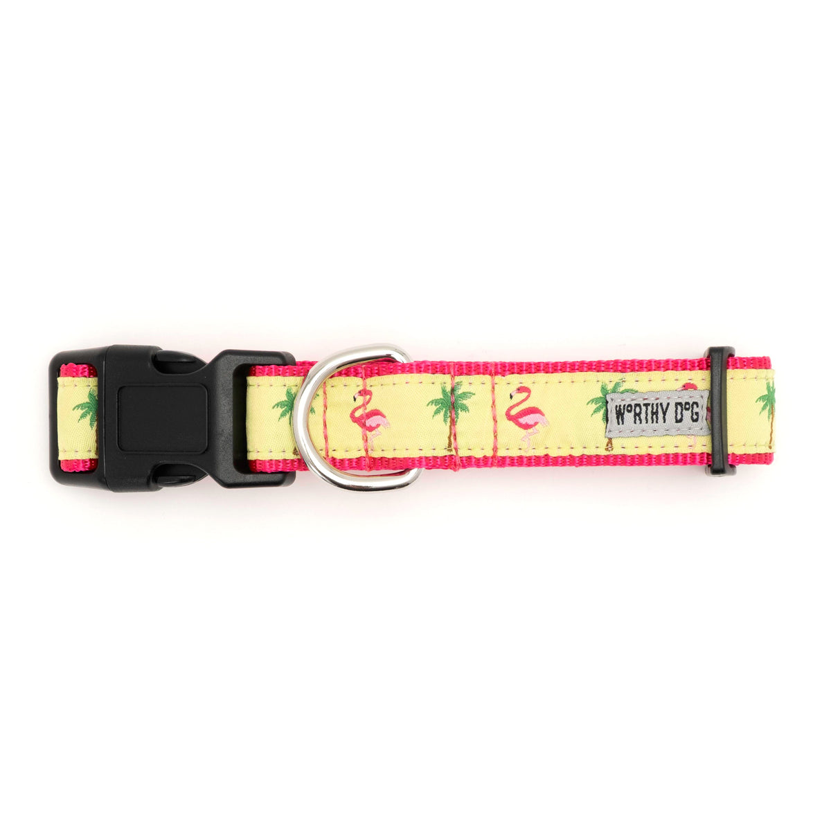 Flamingos Dog Collar – Pink, Sizes XS–XL