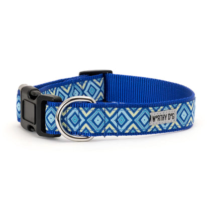 Graphic Diamond Dog Collar – Purple, Pink & Blue, Sizes XS–XL