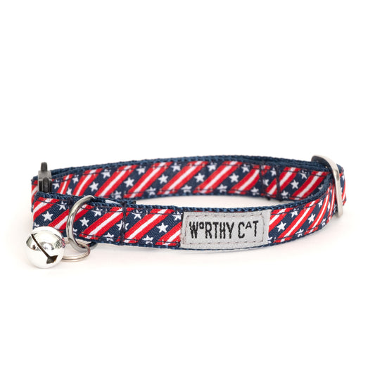 Bias Stars & Stripes Cat Collar – Red/White/Blue, Size One Size