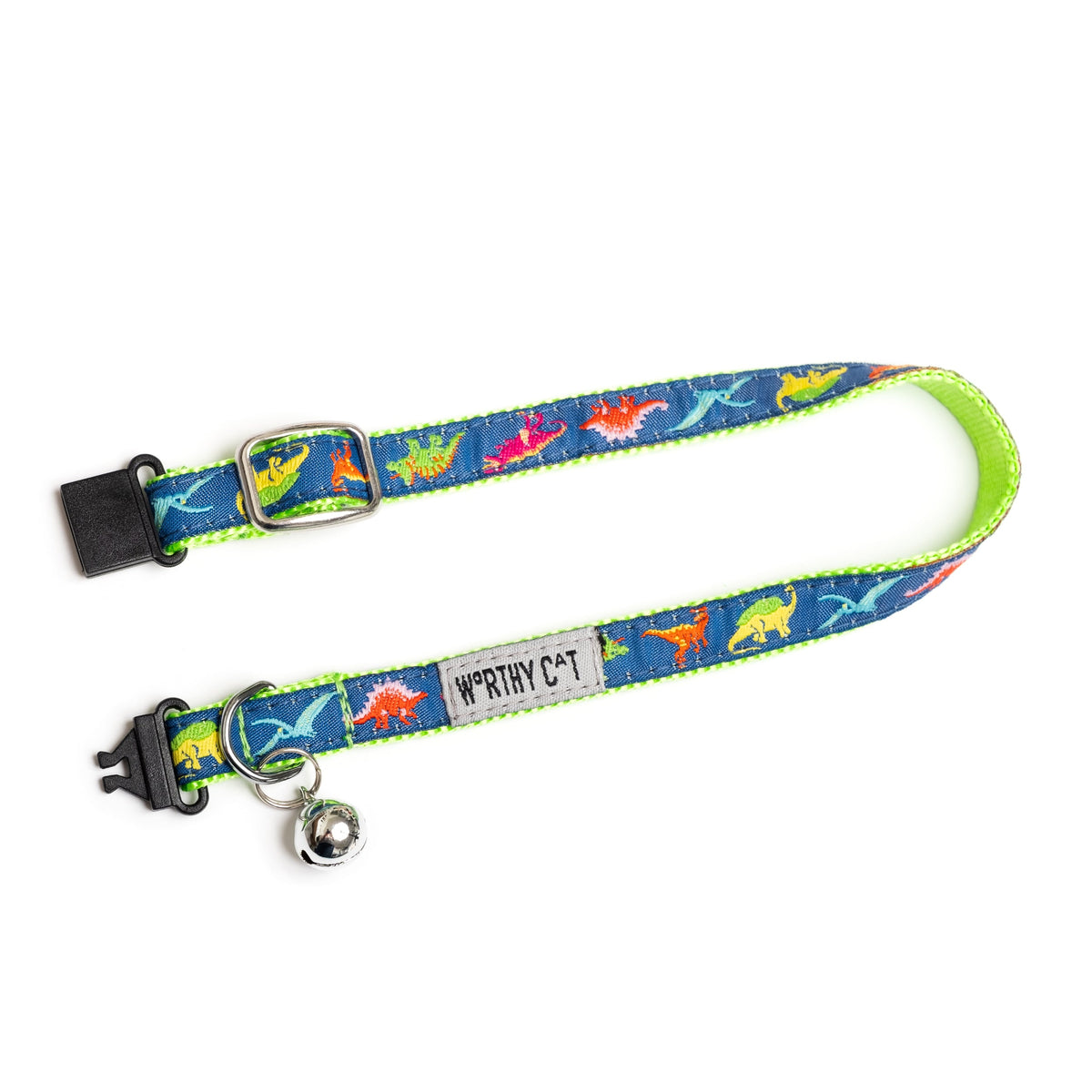 Dino Cat Collar – Green, Size One Size