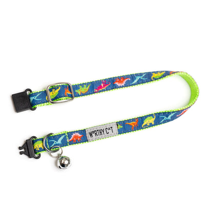 Dino Cat Collar – Green, Size One Size