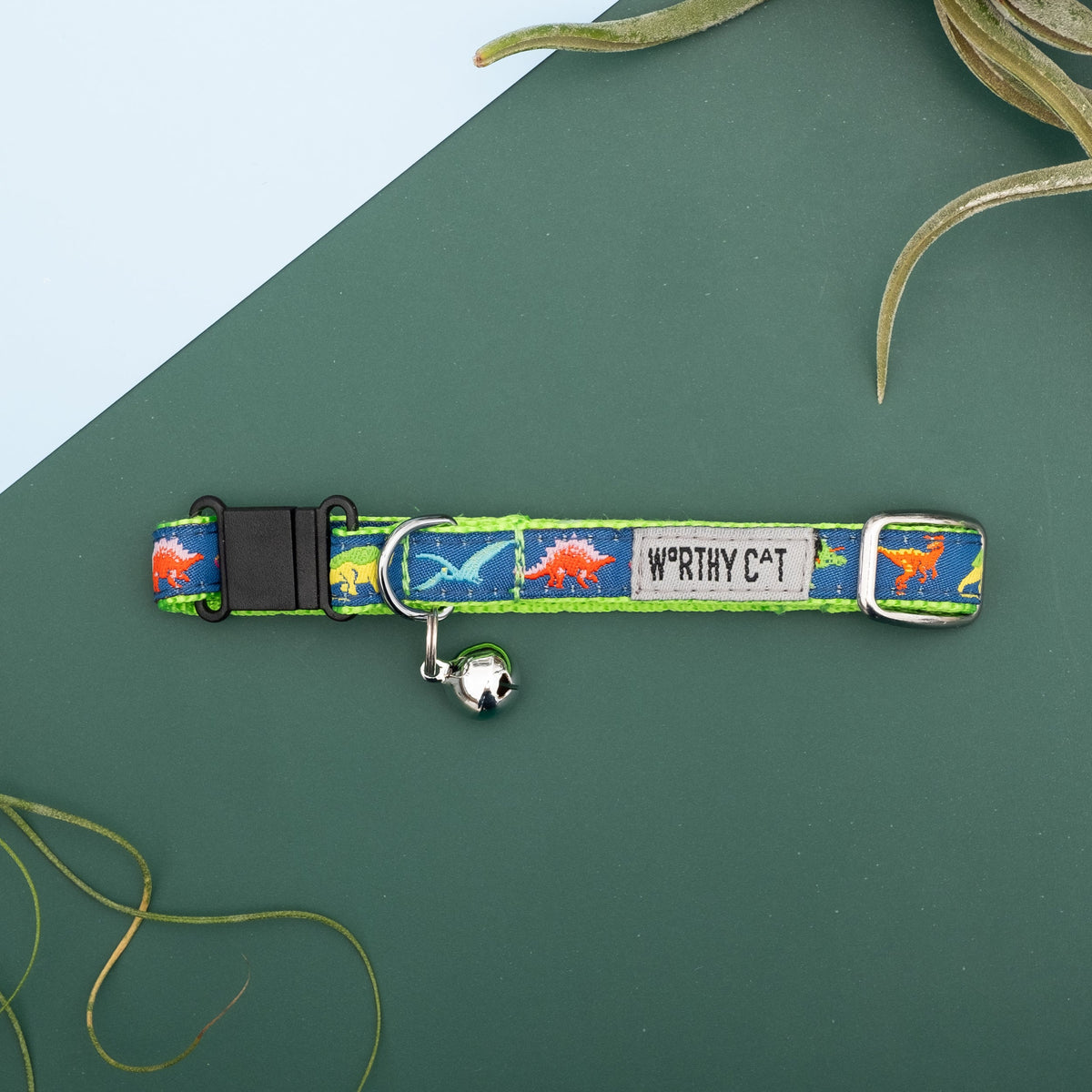 Dino Cat Collar – Green, Size One Size