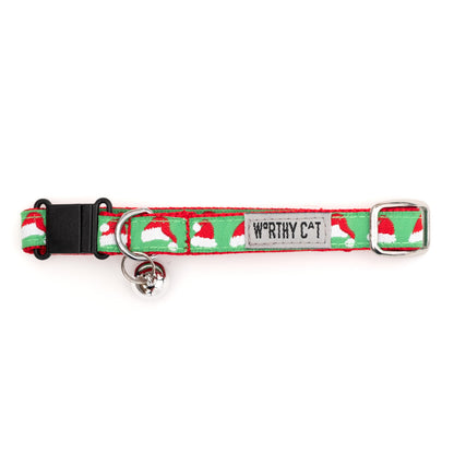 Santa Hats Cat Collar – Green, Size One Size