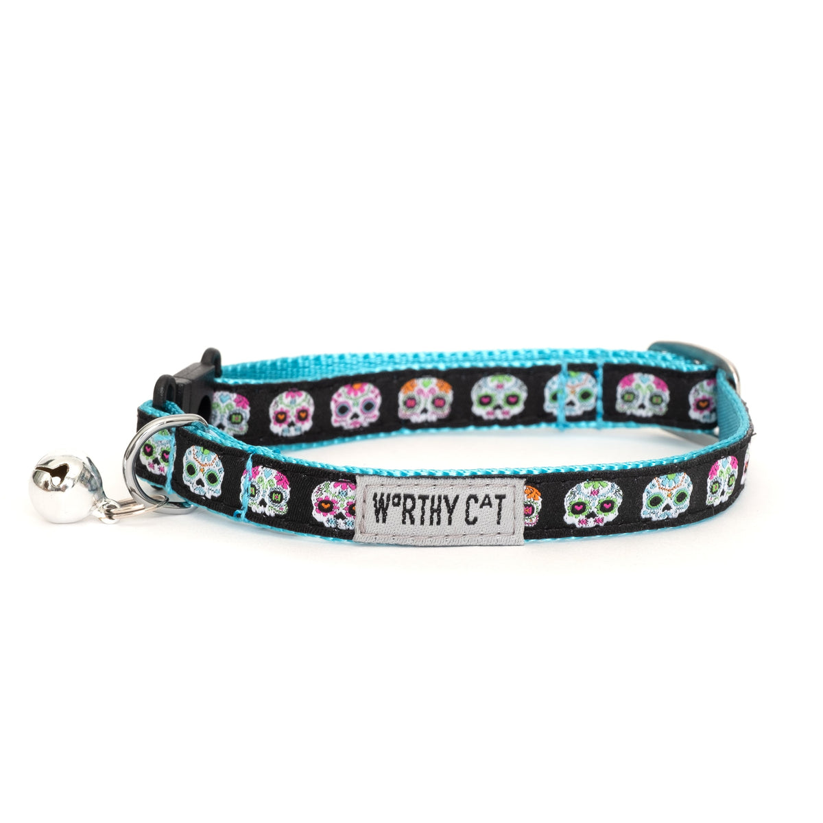 Skeletons Cat Collar – Navy, Size One Size