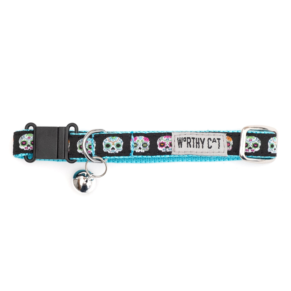 Skeletons Cat Collar – Navy, Size One Size