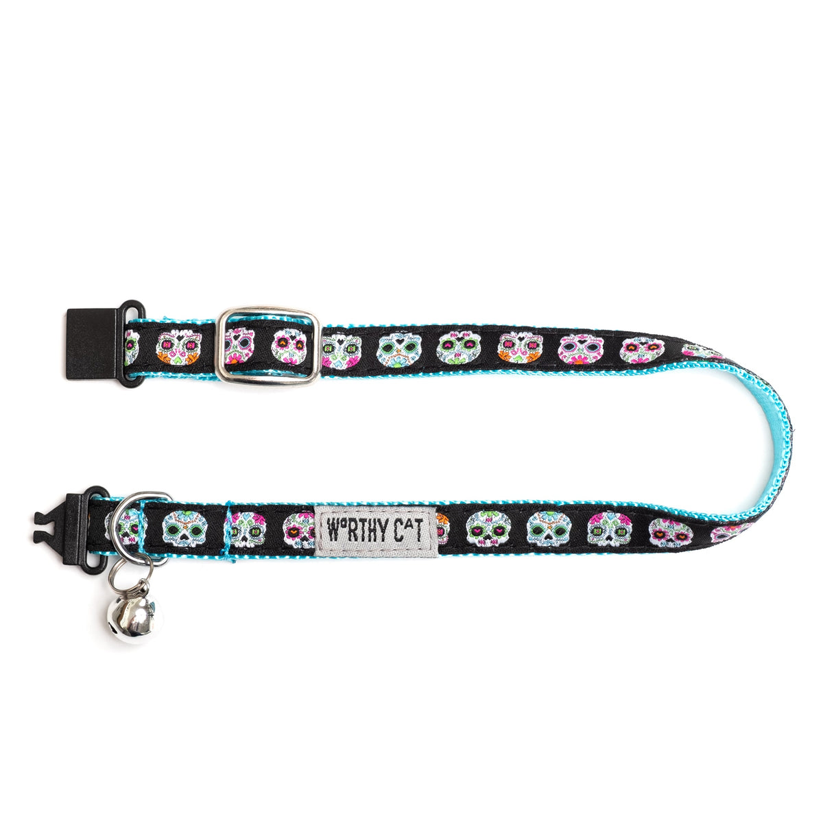 Skeletons Cat Collar – Navy, Size One Size